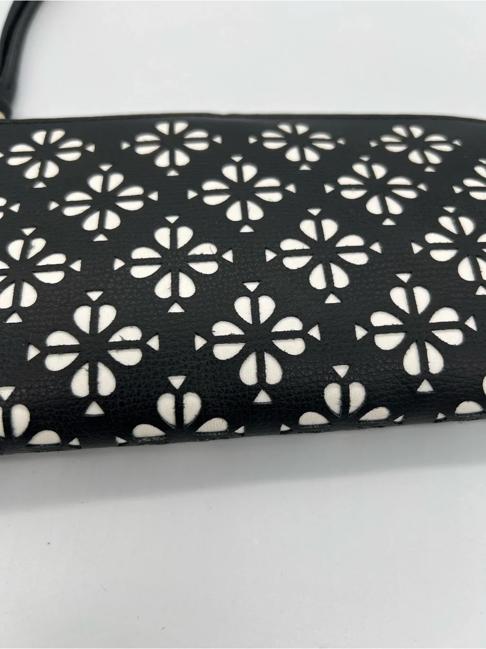 Kate Spade Black Floral Cutout Wristlet Clutch/ wallet
